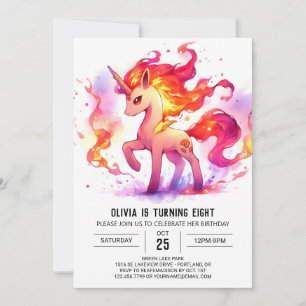 Convites Girly Kids Horse Birthday