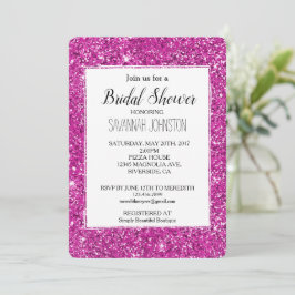 Convites Girly Pink Glitter Sparkle