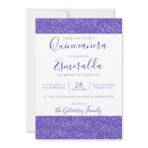 Girly Purple Glitter Sparkle Quinceanera