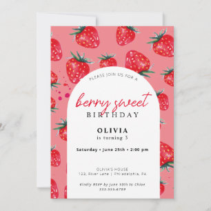 Convites GirlyBerry Sweet Aniversário Primavera Verão Convi