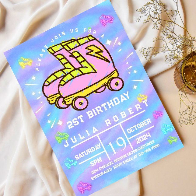 Convites giz de desenho Cilindro de neve de patinagem Rosa  (Criador carregado)