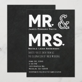Convites Giz de Lousa Sr. & Sra. Casamento Noivado