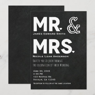 Convites Giz de Lousa Sr. & Sra. Casamento Noivado