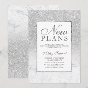 Convites Giz glitter ombre mármore adiou novos planos