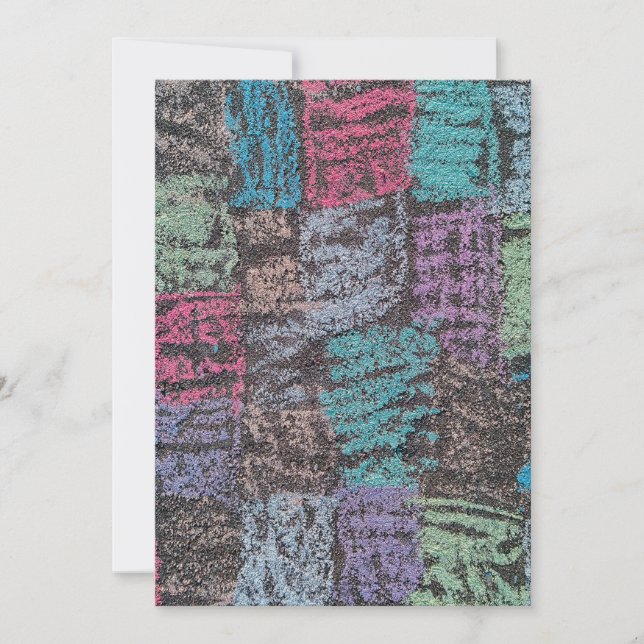 Convites Giz na calçada em roxo branco amarelo (Frente)