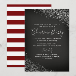 Convites Giz Quadro Preto Branco Vermelho Neve Natal