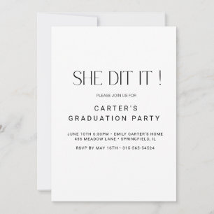 Convites giz simples, Elgante Minimalista preto e branco