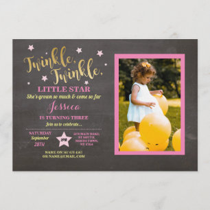 Convites Giz Tinta Twinkle Twinkle Little Star Aniversário