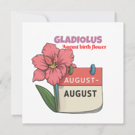 Convites Gladiolus - Flor de Nascimento de Agosto