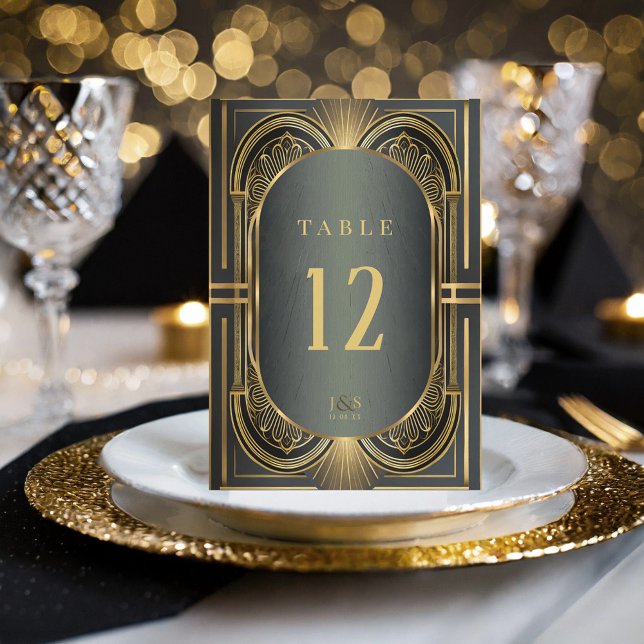 Convites Glam Art Deco Wedding Table Numbers ID1033 (Criador carregado)