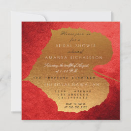 Convites Glam Autumn Fall Red Ouro Deixa Chá de panela