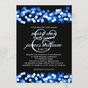 Convites Glam Blue Hollywood do Casamento Elegante
