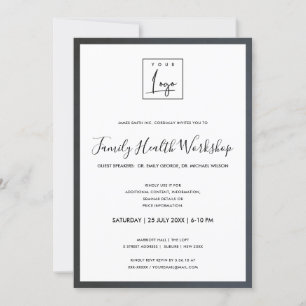 CONVITES GLAM CINZA AZUL SEDA O LOGOTIPO DA SUA OFICINA EVE