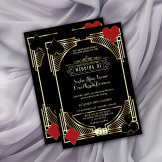 Convites Glam Dourado Black Gatsby Style Roaring 20s Weddin