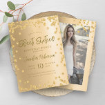 Convites Glam Dourado Chic Glitter Foto Sweet 16<br><div class="desc">Doce Elegante Dezesseis modelo Dourado Glitter Confetti,  Foto personalizada e script de tipografia moderna.</div>