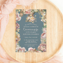 Glam Dourado Crown Diamond Flowers Quinceanera