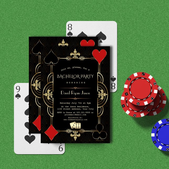 Convites Glam Dourado Excelente Negro Gatsby 20s - Partido  (Criador carregado)