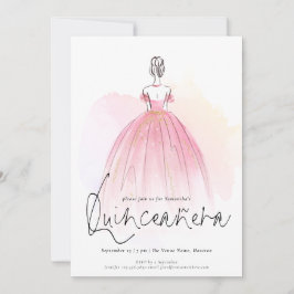 Convites Glam Dress Elegante Quinceanera