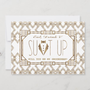 Convites Glam Excelente Gatsby SER MEU PADRINHO DE CASAMENT