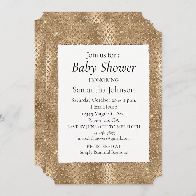 Convites Glam Glitter Cobra (Frente/Verso)