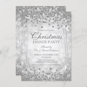 Convites Glam Inverno do Silver Christmas Party