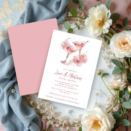 Convites Glam Romantic Pink Martini Glasses Bridal Shower