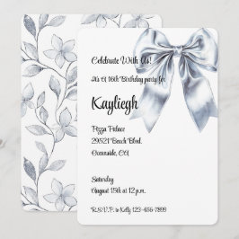 Convites Glam Silver Arco Floral Birthday