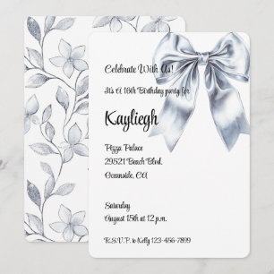 Convites Glam Silver Arco Floral Birthday