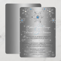 Glam Silver Snowflakes Crystal Blue Pearl Casament