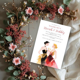 Convites Glam Two Elegant Women Galentines Day Party