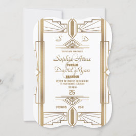 Convites Glam White Roaring 20's Excelente Gatsby Wedding