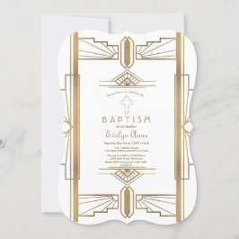 Convites Glam White Roaring 20's Gatsby Baptism Excelente
