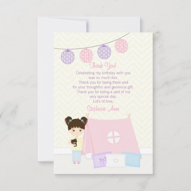 Convites Glaming Sleepover Party (Frente)