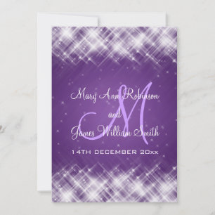 Convites Glamorosa Casamento Elegante Ganha Roxo