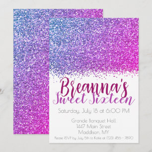 Convites Glamorosa, Rosa, Brilhante, doce, 16 celebrações
