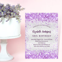 Glamorosa violeta roxa-prateada de aniversário