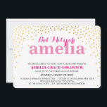 Convites GLAMOROUS BAT MITZVAH, cor-de-rosa<br><div class="desc">NOTA - o efeito brilhante do ouro é uma imagem impressaUm confete fofo, design de bolinhas com folha de ouro, procure os CONVITES MITZVAH de seu filho. Uau, seus amigos e família com este pequeno número;D Configuração como modelo é simples você adicionar seus próprios detalhes, adicionar sua foto ou clicar...</div>