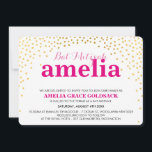 Convites GLAMOROUS BAT MITZVAH - mini confete dourado<br><div class="desc">NOTA - o efeito brilhante do ouro é uma imagem impressaUm confete fofo, design de bolinhas com folha de ouro, procure os CONVITES MITZVAH de seu filho. Uau, seus amigos e família com este pequeno número;D Configuração como modelo é simples você adicionar seus próprios detalhes, adicionar sua foto ou clicar...</div>