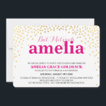 Convites GLAMOROUS BAT MITZVAH - mini confete dourado<br><div class="desc">NOTA - o efeito brilhante do ouro é uma imagem impressaUm confete fofo, design de bolinhas com folha de ouro, procure os CONVITES MITZVAH de seu filho. Uau, seus amigos e família com este pequeno número;D Configuração como modelo é simples você adicionar seus próprios detalhes, adicionar sua foto ou clicar...</div>