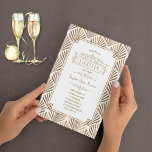 Convites Glamorous Dourado Art Deco Excelente Gatsby 18º An<br><div class="desc">Elegante Art Deco Excelente Gatsby. Apresenta o estilo Art Deco, forma falsa de folha de ouro e ornamentos, num fundo branco. Com estes convites, você impressionará seus convidados e fará memórias de excelente na comemoração do 18º aniversário! Use a ferramenta Personalizar para adicionar suas informações. Para obter itens correspondentes, visite...</div>