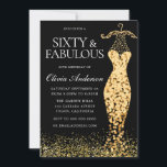 Convites Glamorous Dourado Vestido Fabuloso 60º Aniversário<br><div class="desc">Vestido Dourado glamouroso Fabuloso 60º Aniversário Variações de Convite para o convite e itens correspondentes na nossa loja Também disponível como convite digital</div>