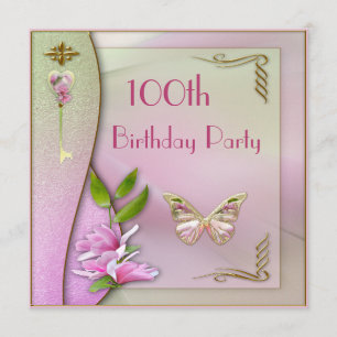 Convites Glamorous Key, Magnolia & Butterfly 100º anivers