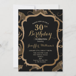 Convites glamour do ouro lepard cheetah