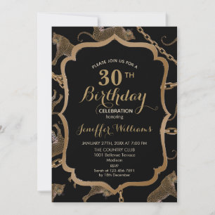 Convites glamour do ouro lepard cheetah              