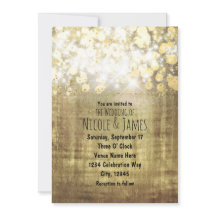 Convites Glamour Dourado Rústico Luzes Sparkle Bri