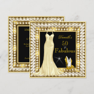 Convites Glamour Retro Hollywood Fabuloso 50 Dourado Deco