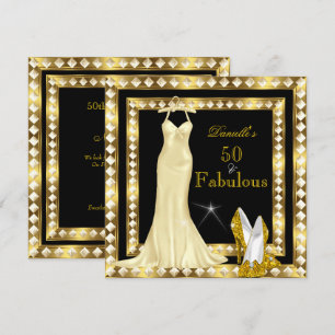 Convites Glamour Retro Hollywood Fabuloso Anos 50 Dourado D