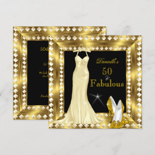 Convites Glamour Retro Hollywood Fabuloso Anos 50 Dourado D