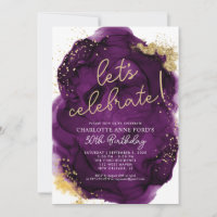 Glamour Roxo Dourado Brilho Tinta Álcool Aniversár