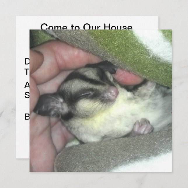 Convites Glider de Açúcar Dormindo em Aberto (Frente/Verso)